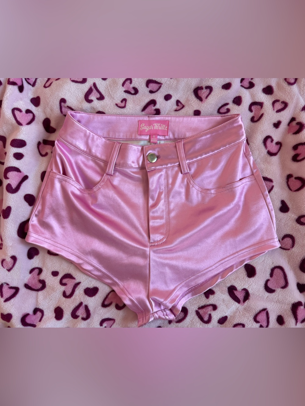 Sugar Thrillz Shiny Bubblegum PinkShorts